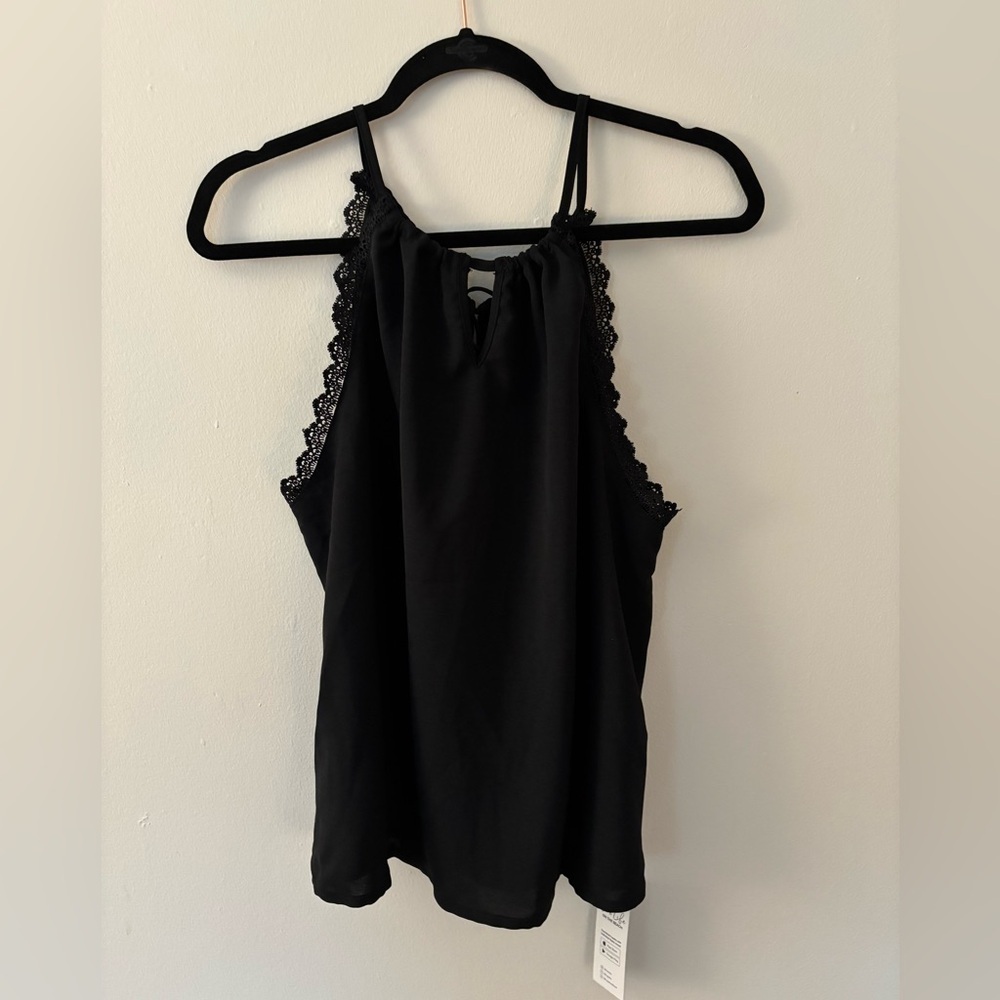 Cupshe Black Lace Trim Top